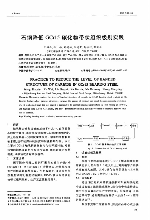 石钢降低GCr15碳化物带状组织级别实践