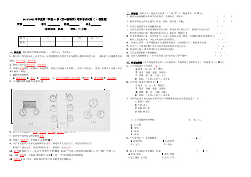 (完整word版)园林植物学试卷A答案卷