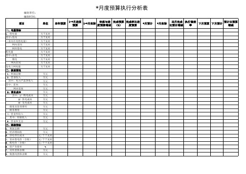 某电网公司-9-4B4月度预算执行分析报表(模板)