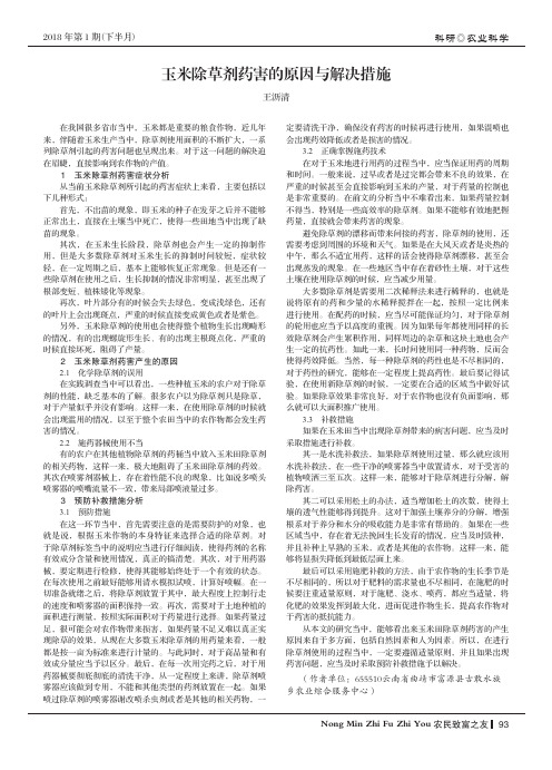 玉米除草剂药害的原因与解决措施