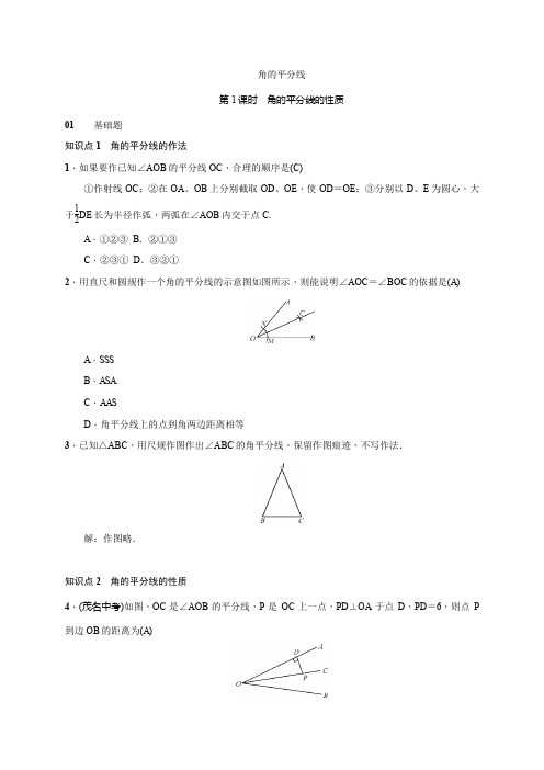 【中考数学】《角的平分线》专项练习题2套含答案