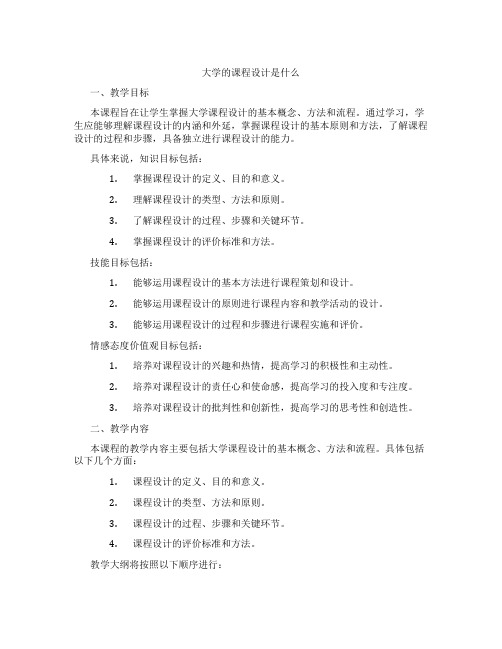 大学的课程设计是什么