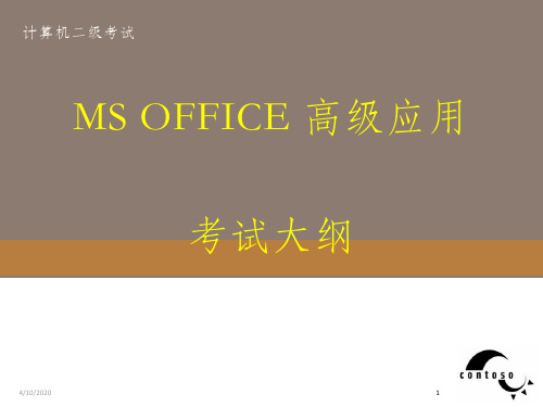 全国计算机等级考试二级MS Office高级应用考试大纲PPT课件