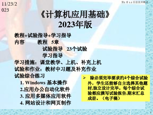 第1章计算机应用基础知识(第一节信息技术概述)市公开课获奖课件省名师示范课获奖课件