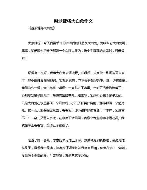 游泳健将大白兔作文