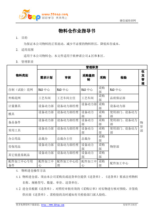 陶瓷物料仓作业指导书