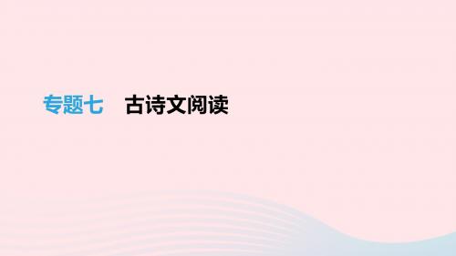 (江西专用)2019中考语文高分一轮专题07古诗文阅读课件