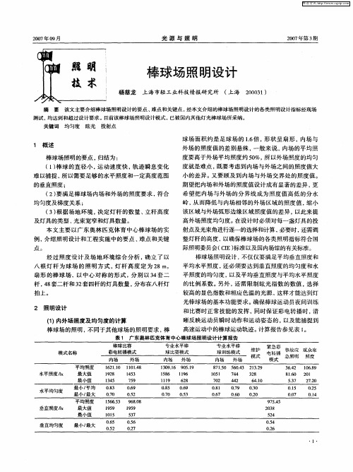 棒球场照明设计