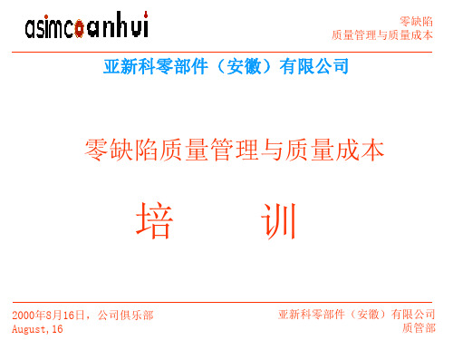 零缺陷质量管理与质量成本培训课件(ppt 180页)