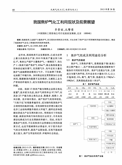 我国焦炉气化工利用现状及前景展望