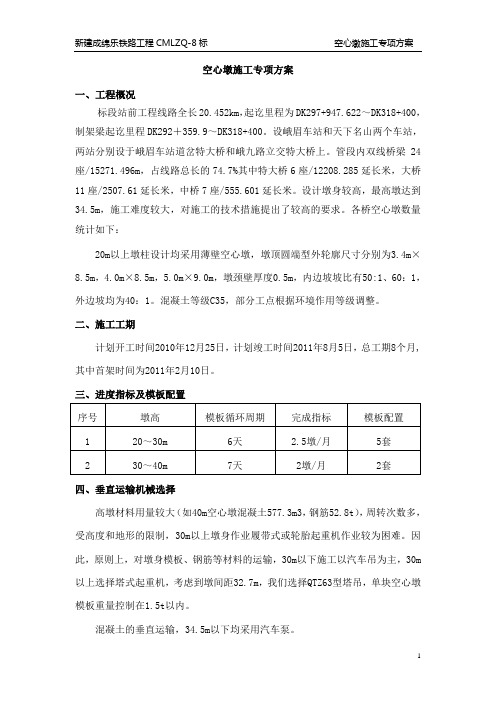 空心高墩施工技术方案-成型