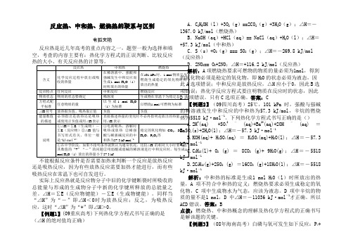 反应热、中和热、燃烧热的联系与区别之令狐文艳创作