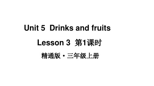 2024年秋人教精通三年级英语上册Unit 5  Drinks and fruits 第1课时课件