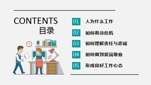 卡通蓝色商务企业员工培训课件之爱岗敬业动态动态ppt模板