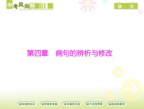 [原创]2018年《中考风向标》 语文 第一部分 第四章 病句的辨析与修改[配套课件]
