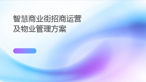 智慧商业街招商运营及物业管理方案