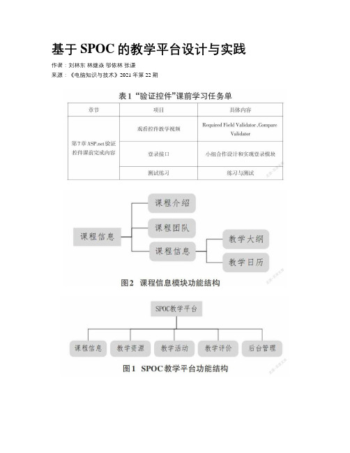 基于SPOC的教学平台设计与实践  