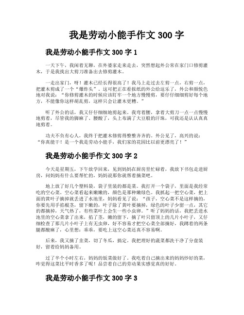 我是劳动小能手作文300字