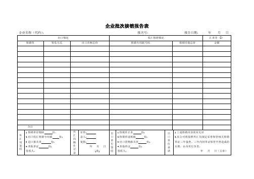 核销报告表