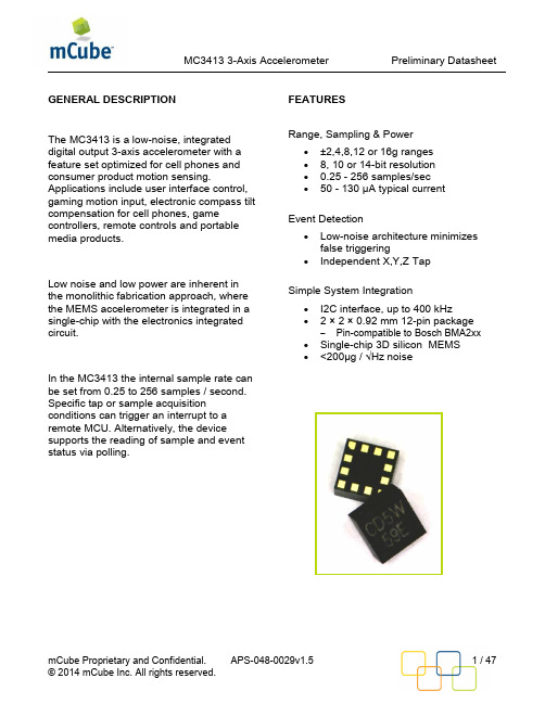 MC3413 Preliminary Datasheet (APS-048-0029v1.5)