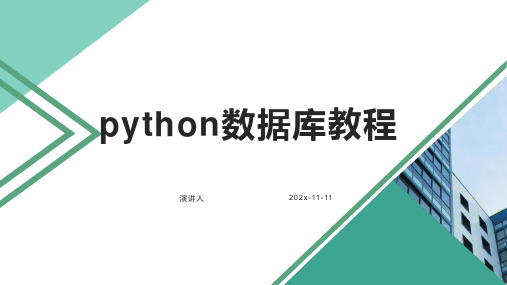 python数据库教程课件PPT模板