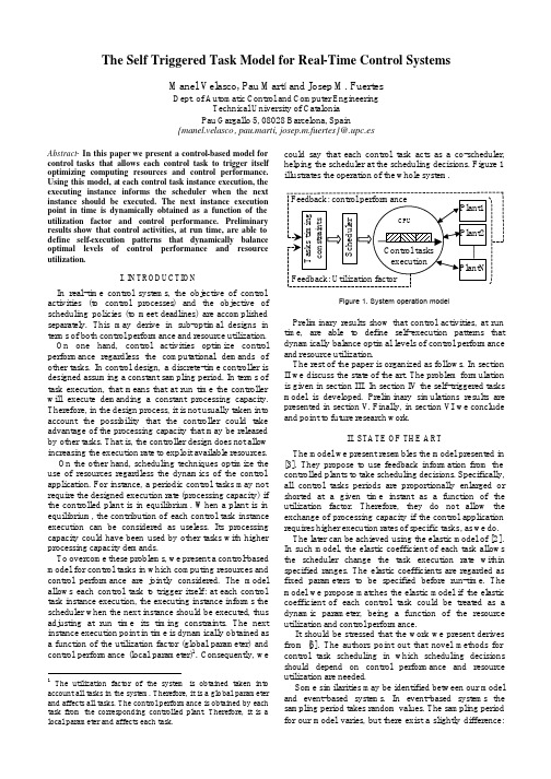 The Self Triggered Task Model for Real-Time Control Systems