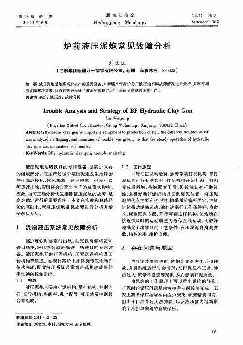 炉前液压泥炮常见故障分析