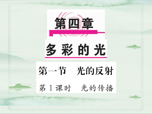 第四章 第一节 第1课时 光的传播—2020秋沪科版八年级物理上册课堂作业课件