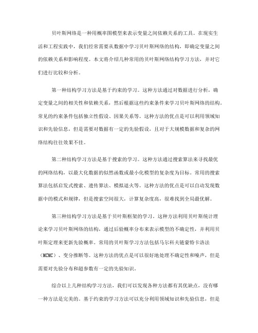 贝叶斯网络的结构学习方法(Ⅰ)