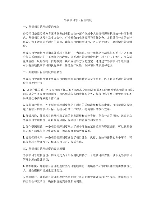 外委项目怎么管理制度