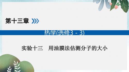 高考物理一轮复习实验增分专题13用油膜法估测分子的大形件