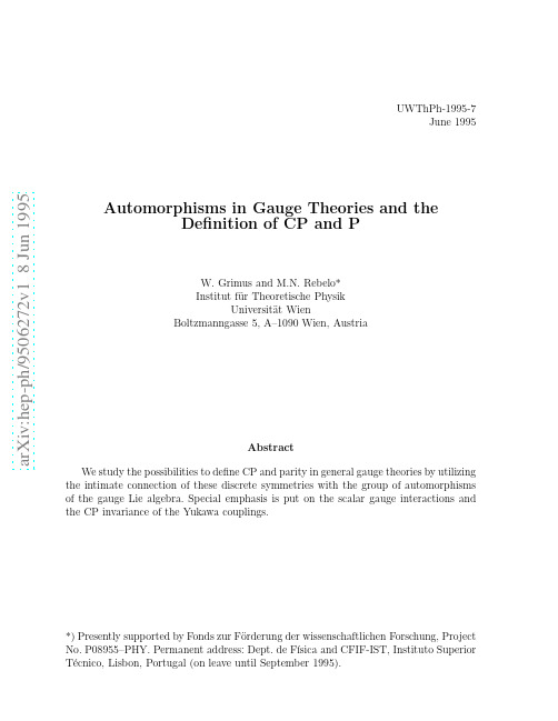 Automorphisms in Gauge Theories and the Definition of CP and P