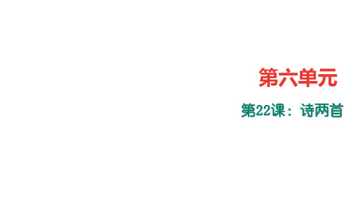 七年级语文上册(人教版)习题课件：22.《诗二首》