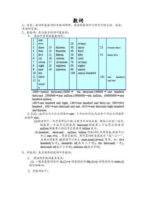 数词 九年级英语讲解