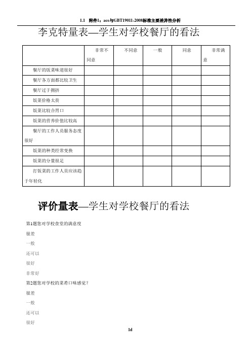 语义差别量表评价量表