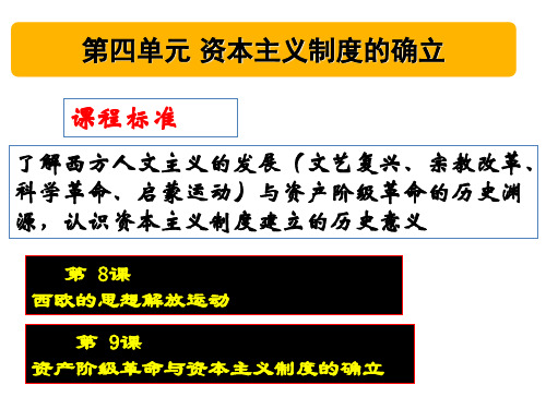 部编版必修下册：第8课 西欧的思想解放运动【课件】(19张)