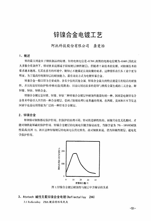 锌镍合金电镀工艺