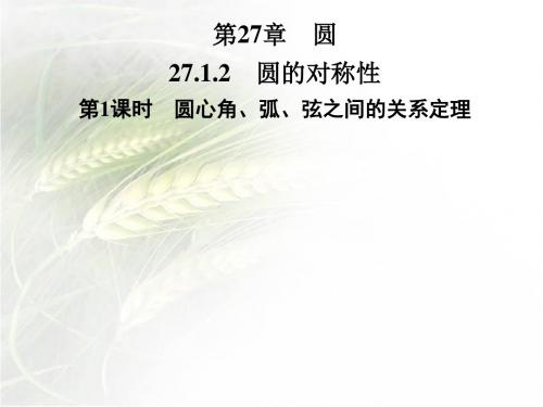 华东版九年级数学下册第27章 27.1.2第1课时 圆心角、弧、弦之间的关系定理