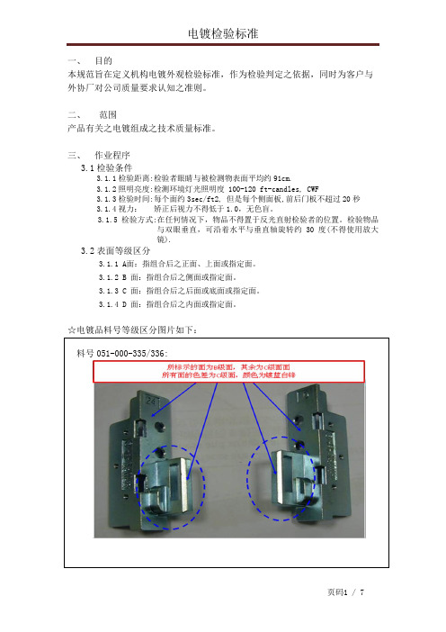 电镀检验标准