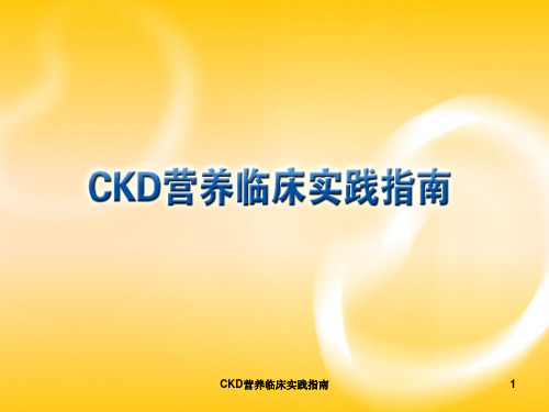 CKD营养临床实践指南PPT课件