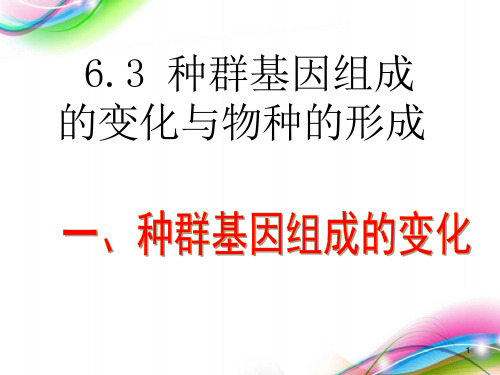 人教版新教材《种群基因组成的变化与物种的形成》课件