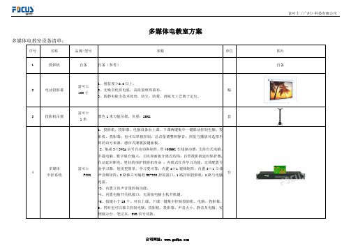 多媒体电教室设备清单