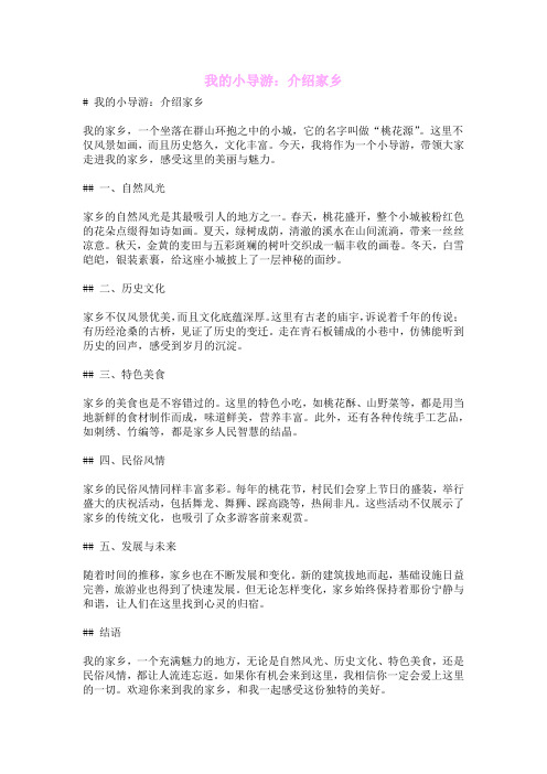 我的小导游：介绍家乡