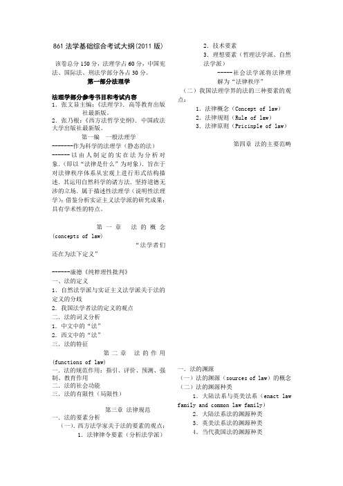 中国人民大学法学基础综合考试大纲