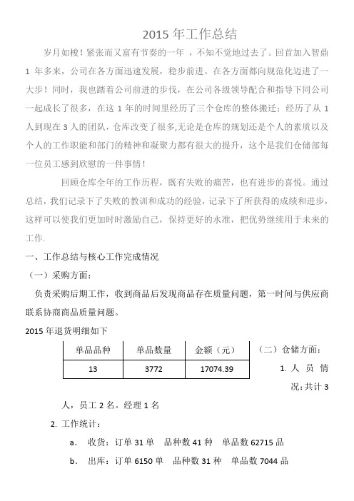 2015年年终总结