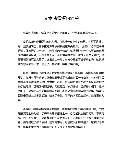 文案感情短句简单