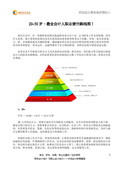 20~50岁,最全会计人职业晋升路线图!