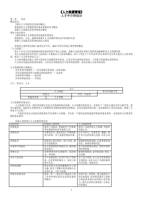 中介师(员)人力资源资料