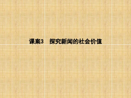 2018高考语文大一轮复习(课件)专题八 实用类文本阅读—新闻 3 探究新闻的社会价值