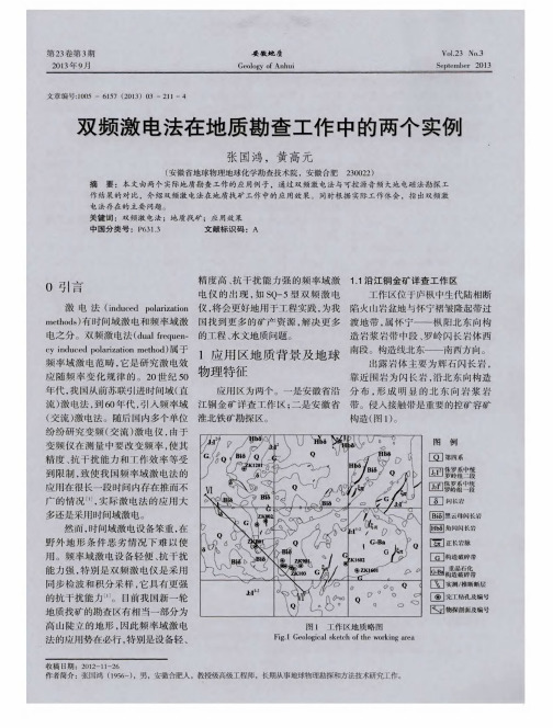 双频激电法在地质勘查工作中的两个实例